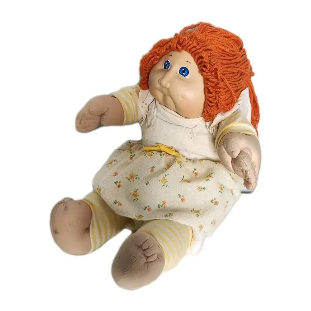 Vintage 1984 Cabbage Patch Kids Doll With Red Hair Blue eyes & Diaper Stained - Picture 2 of 8